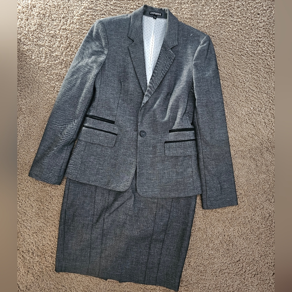 Express Grey Skirt Suit in SZ 10
